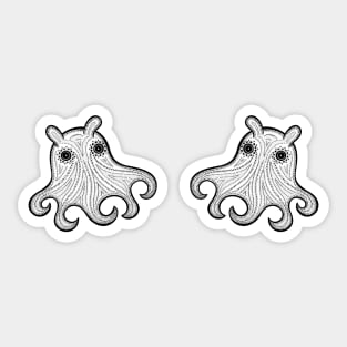 Flapjack Octopuses in Love - super cute octopi design - light colors Sticker